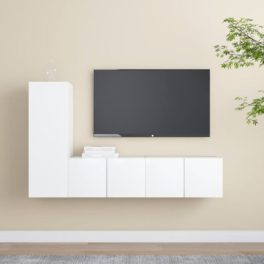 3Dílný Set Tv Skříněk Bílý Kompozitní Dřevo