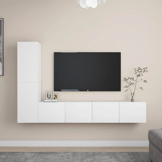 4Dílný Set Tv Skříněk Bílý Kompozitní Dřevo