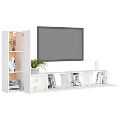 3Dílný Set Tv Skříněk Bílý Kompozitní Dřevo