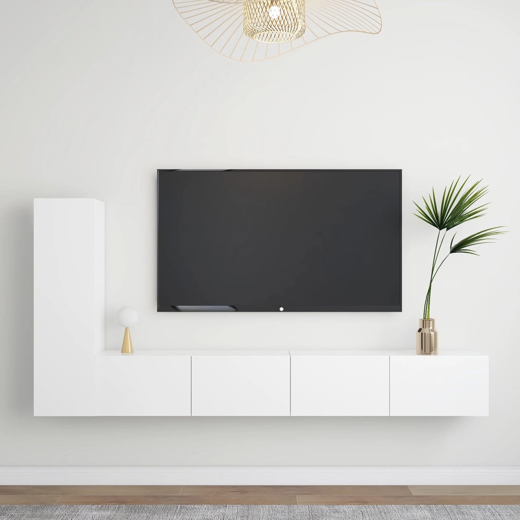 3Dílný Set Tv Skříněk Bílý Kompozitní Dřevo