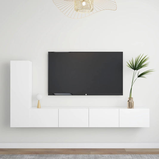 3Dílný Set Tv Skříněk Bílý Kompozitní Dřevo