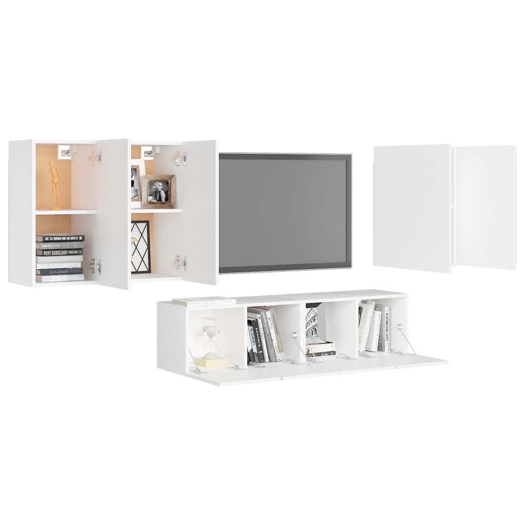 6Dílný Set Tv Skříněk Bílý Kompozitní Dřevo
