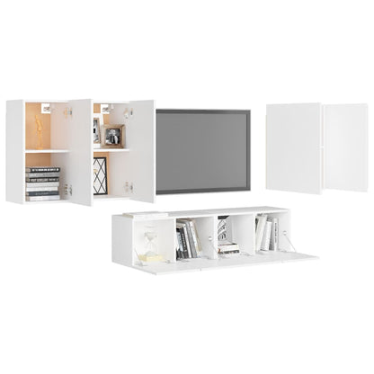 6Dílný Set Tv Skříněk Bílý Kompozitní Dřevo