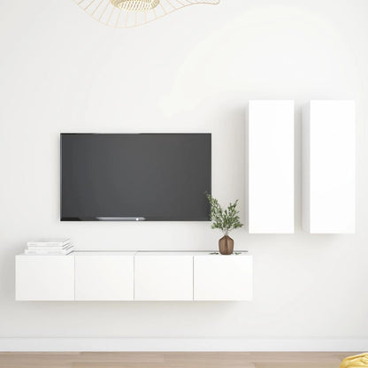 4Dílný Set Tv Skříněk Šedý Dřevotříska