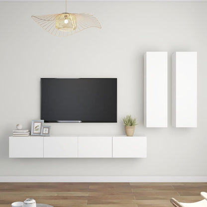 4Dílný Set Tv Skříněk Šedý Dřevotříska