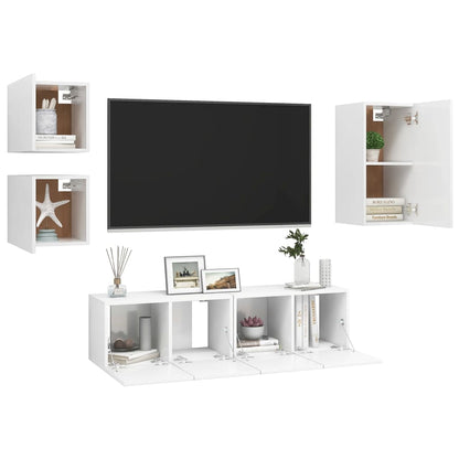 5Dílný Set Tv Skříněk Bílý Kompozitní Dřevo