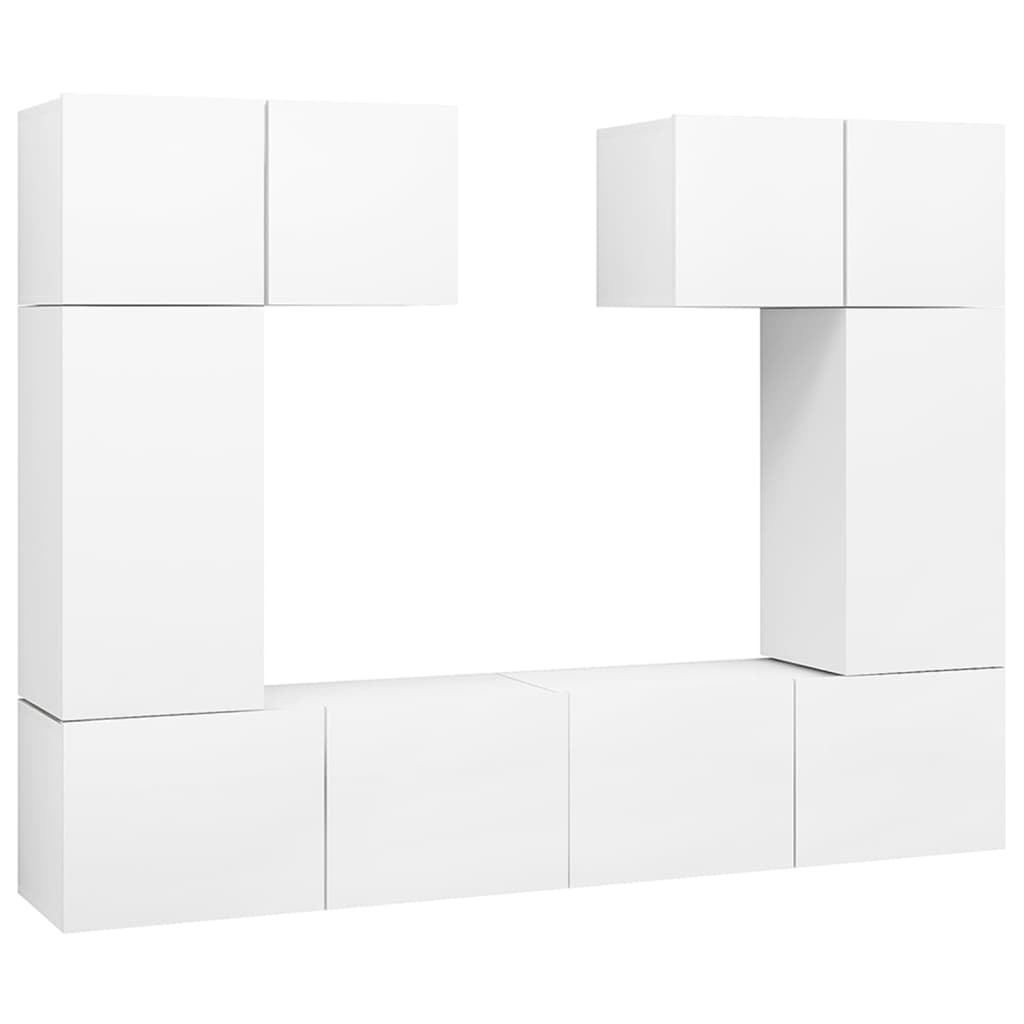 6Dílný Set Tv Skříněk Bílý Kompozitní Dřevo