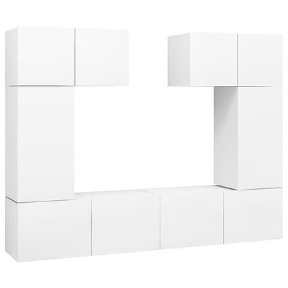 6Dílný Set Tv Skříněk Bílý Kompozitní Dřevo