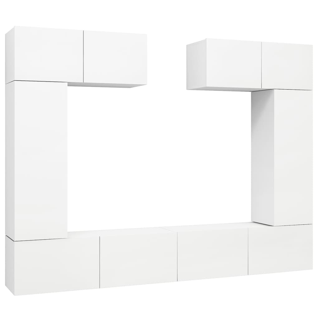 6Dílný Set Tv Skříněk Bílý Kompozitní Dřevo