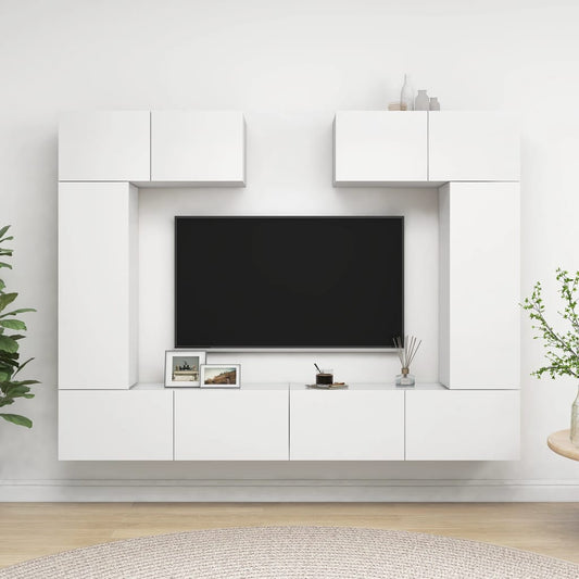 6Dílný Set Tv Skříněk Bílý Kompozitní Dřevo