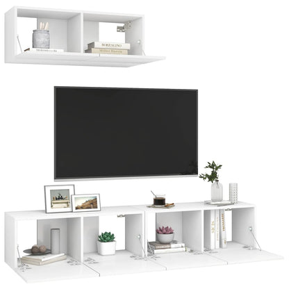 Tv Skříňky 3 Ks Bílé Kompozitní Dřevo