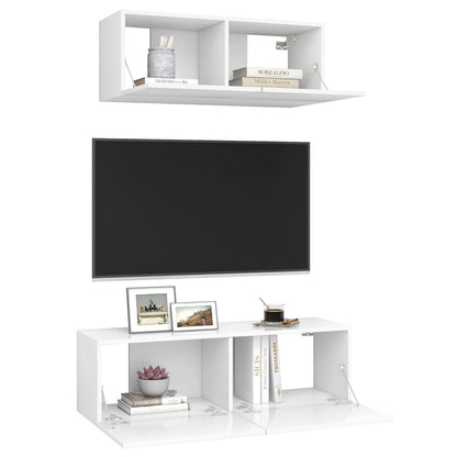2Dílný Set Tv Skříněk Bílý Kompozitní Dřevo