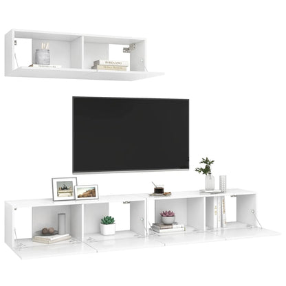 Tv Skříňky 3 Ks Bílé Kompozitní Dřevo