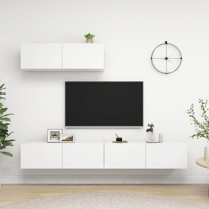 Tv Skříňky 3 Ks Bílé Kompozitní Dřevo