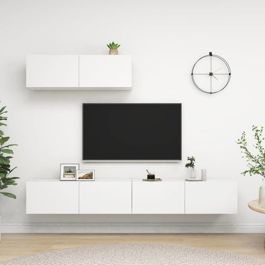 Tv Skříňky 3 Ks Bílé Kompozitní Dřevo