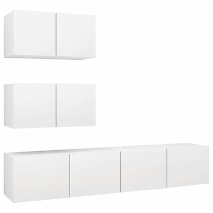 4Dílný Set Tv Skříněk Bílý Kompozitní Dřevo