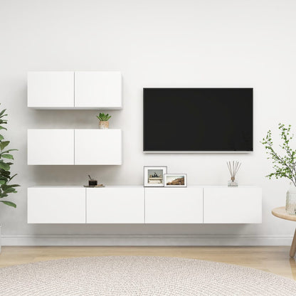 4Dílný Set Tv Skříněk Bílý Kompozitní Dřevo