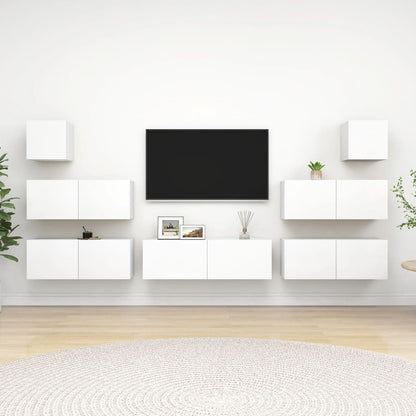 8Dílný Set Tv Skříněk Betonově Šedý Kompozitní Dřevo