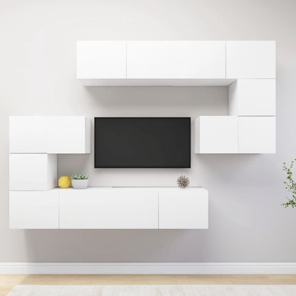 8Dílný Set Tv Skříněk Betonově Šedý Kompozitní Dřevo