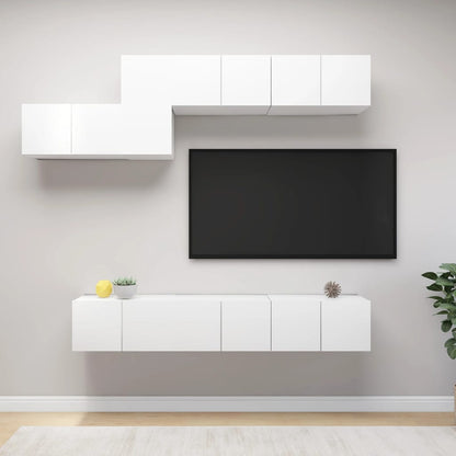 7Dílný Set Tv Skříněk Betonově Šedý Kompozitní Dřevo