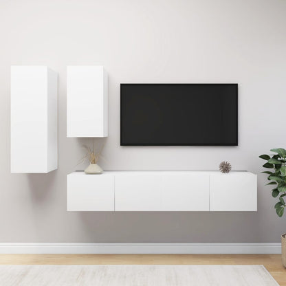 4Dílný Set Tv Skříněk Bílý Kompozitní Dřevo