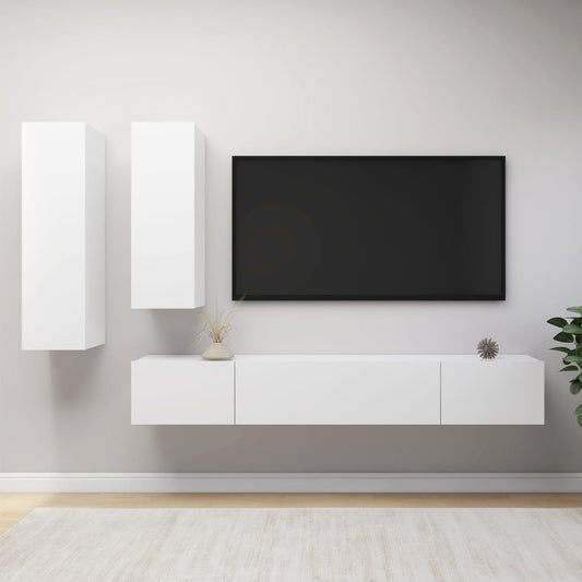 4Dílný Set Tv Skříněk Bílý Kompozitní Dřevo