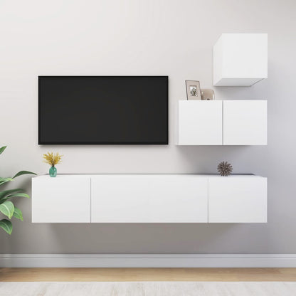 4Dílný Set Tv Skříněk Betonově Šedý Kompozitní Dřevo