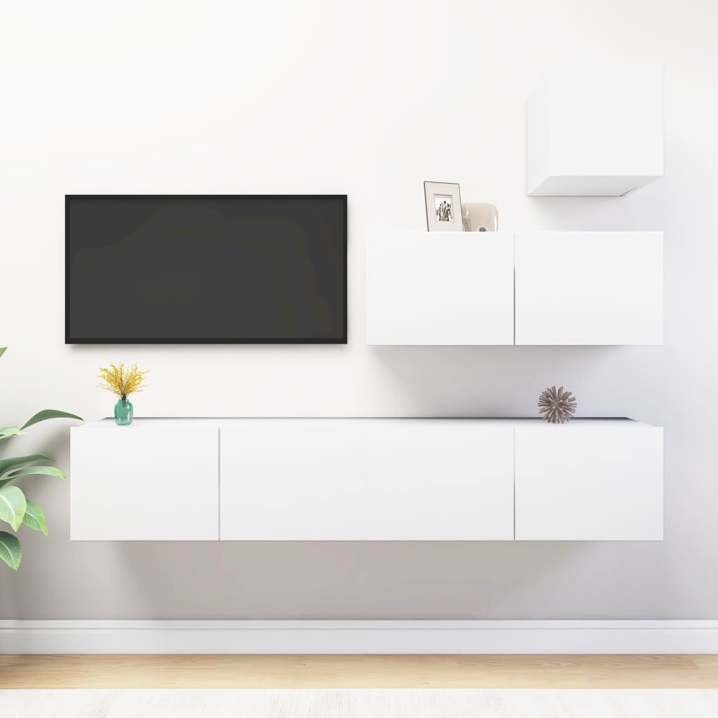 4Dílný Set Tv Skříněk Betonově Šedý Kompozitní Dřevo