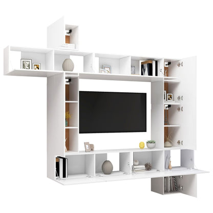 9Dílný Set Tv Skříněk Bílý Kompozitní Dřevo