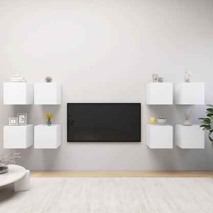 Nástěnné Tv Skříňky 8 Ks Šedé 30,5 X 30 X 30 Cm
