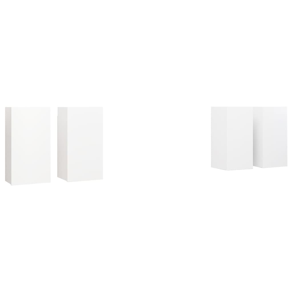 Tv Skříňky 4 Ks Bílé 30,5 X 30 X 60 Cm Kompozitní Dřevo