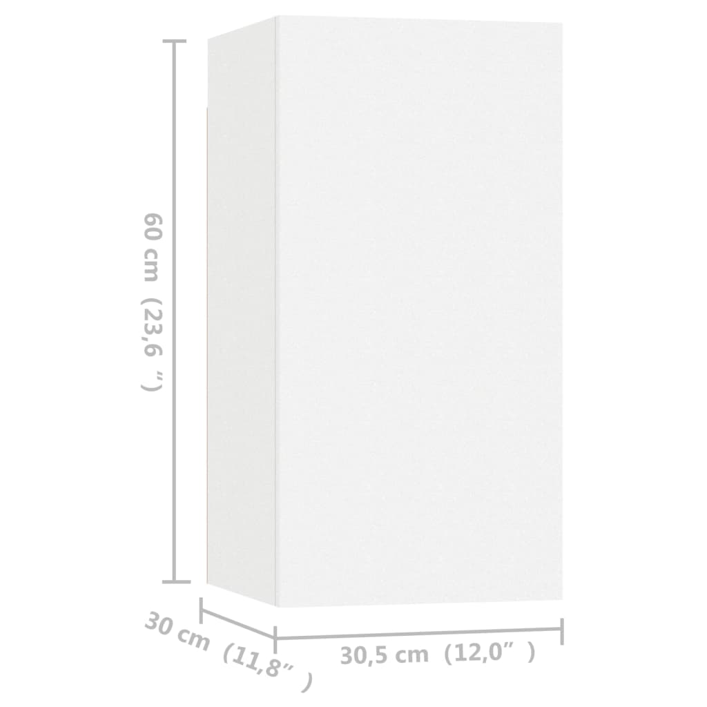 Tv Skříňky 4 Ks Bílé 30,5 X 30 X 60 Cm Kompozitní Dřevo