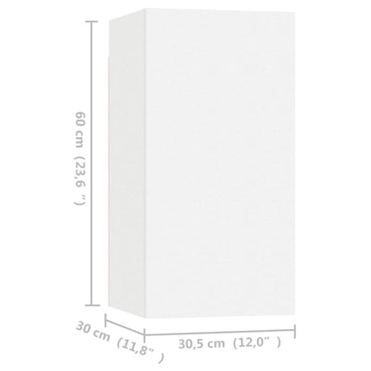Tv Skříňky 4 Ks Bílé 30,5 X 30 X 60 Cm Kompozitní Dřevo