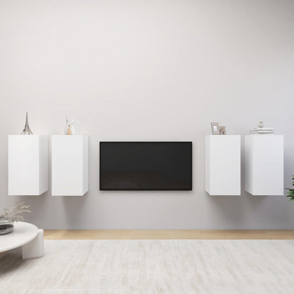 Tv Skříňky 4 Ks Bílé 30,5 X 30 X 60 Cm Kompozitní Dřevo