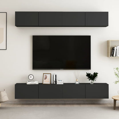 Tv Skříňky 4 Ks Betonově Šedé 60 X 30 X 30 Cm Kompozitní Dřevo