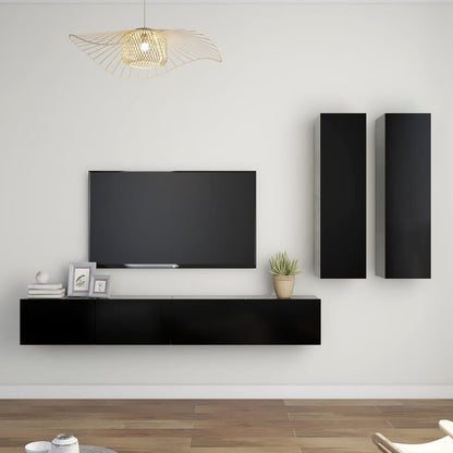 4Dílný Set Tv Skříněk Šedý Dřevotříska