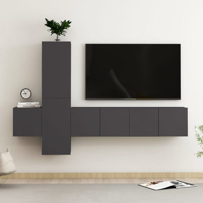 3Dílný Set Tv Skříněk Betonově Šedý Kompozitní Dřevo