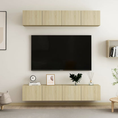 Tv Skříňky 4 Ks Betonově Šedé 60 X 30 X 30 Cm Kompozitní Dřevo