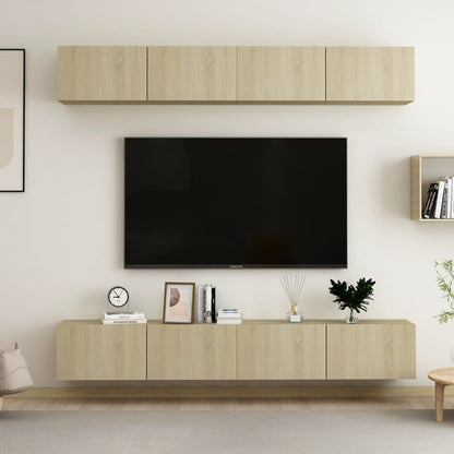 Tv Skříňky 4 Ks Betonově Šedé 60 X 30 X 30 Cm Kompozitní Dřevo
