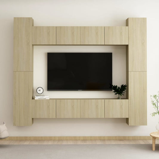 8Dílný Set Tv Skříněk Dub Sonoma Kompozitní Dřevo