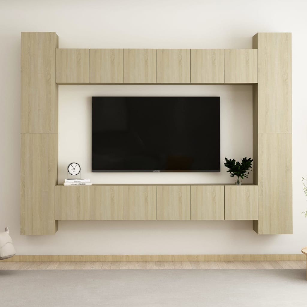 10Dílný Set Tv Skříněk Dub Sonoma Kompozitní Dřevo