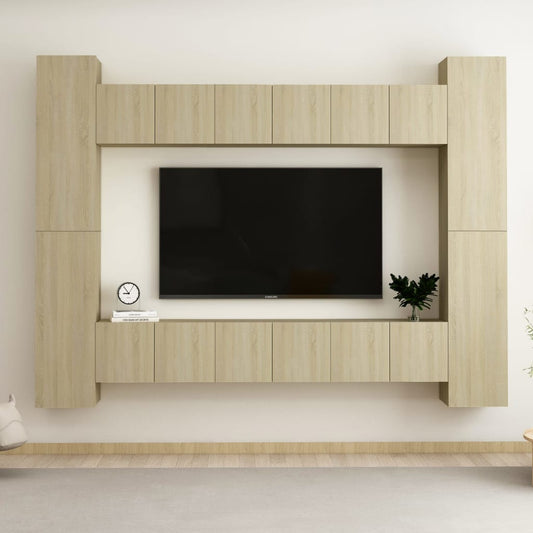 10Dílný Set Tv Skříněk Dub Sonoma Kompozitní Dřevo