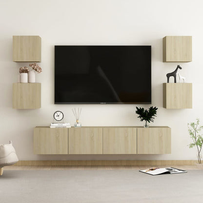6Dílný Set Tv Skříněk Betonově Šedý Kompozitní Dřevo