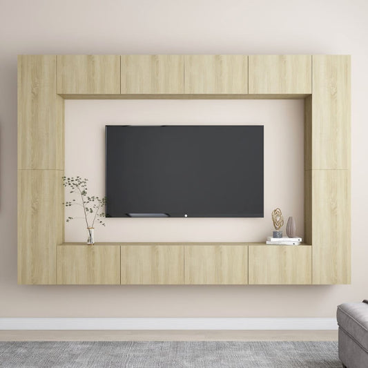 8Dílný Set Tv Skříněk Dub Sonoma Kompozitní Dřevo