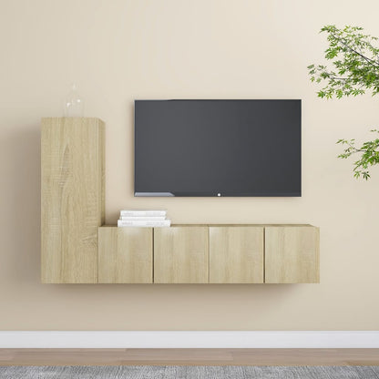 3Dílný Set Tv Skříněk Dub Sonoma Kompozitní Dřevo