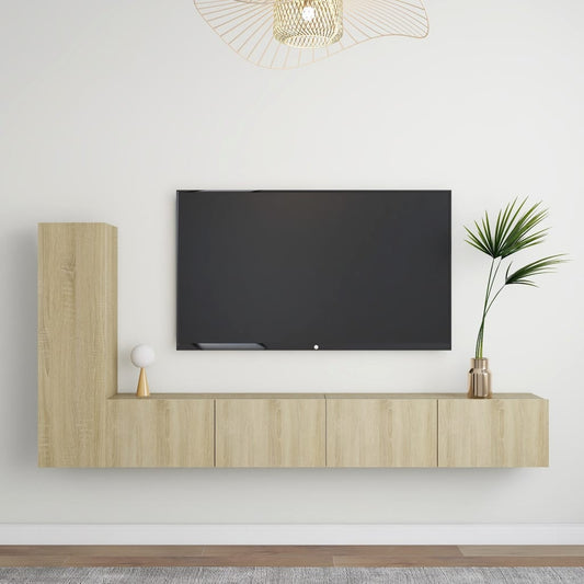 3Dílný Set Tv Skříněk Dub Sonoma Kompozitní Dřevo