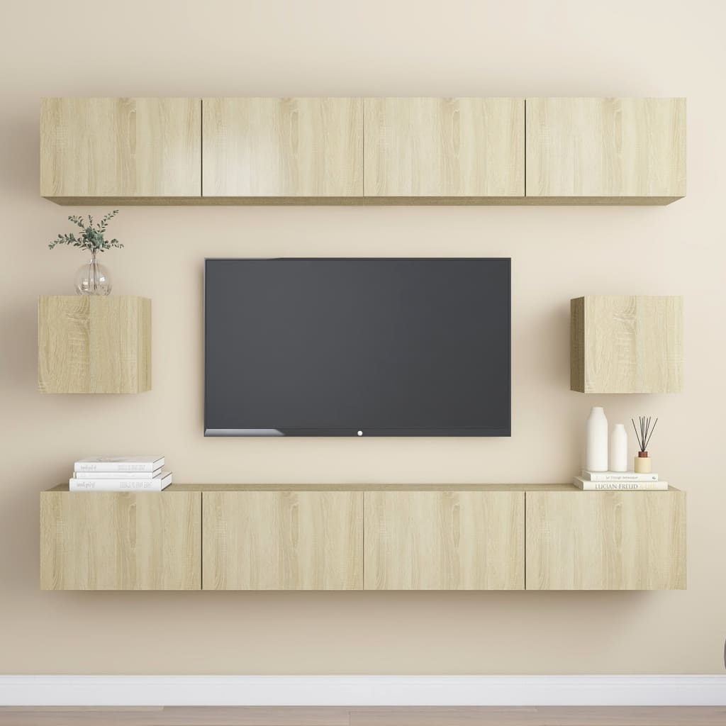 6Dílný Set Tv Skříněk Dub Sonoma Kompozitní Dřevo