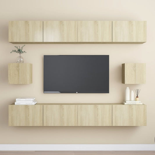 6Dílný Set Tv Skříněk Dub Sonoma Kompozitní Dřevo