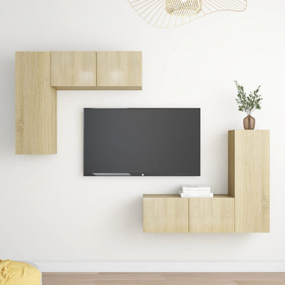 4Dílný Set Tv Skříněk Dub Sonoma Kompozitní Dřevo