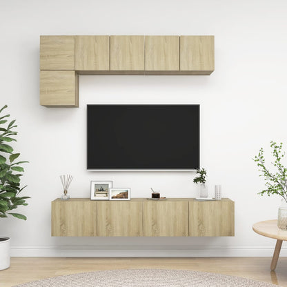 5Dílný Set Tv Skříněk Betonově Šedý Kompozitní Dřevo